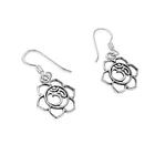 Aros Flor De Loto Ohm Colgante Gancho Plata Fina 925 3