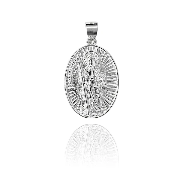 Colgante Medalla Santa Muerte Plata Fina 925 1