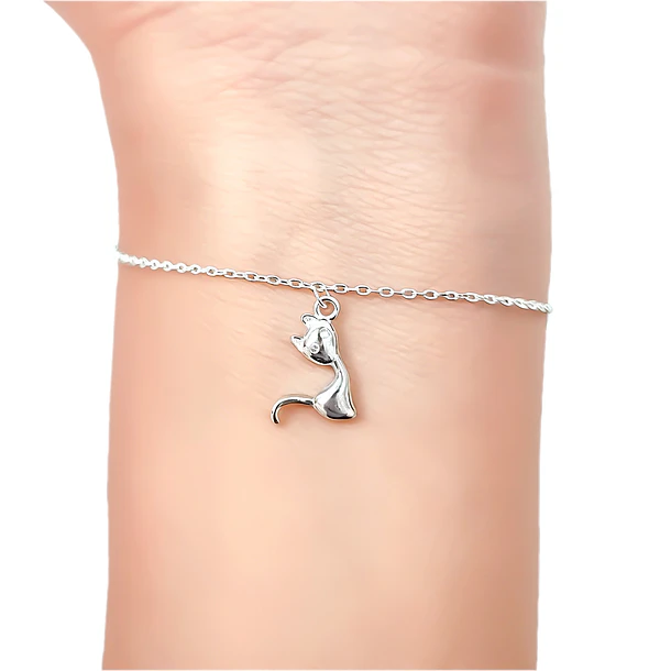 Pulsera 3 Gatos Circón Plata Fina 925