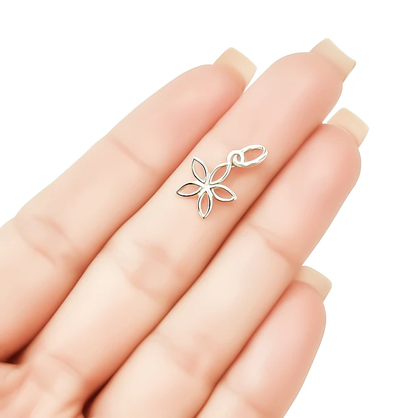 Colgante Flor 5 Pétalos Mini Plata Fina 925