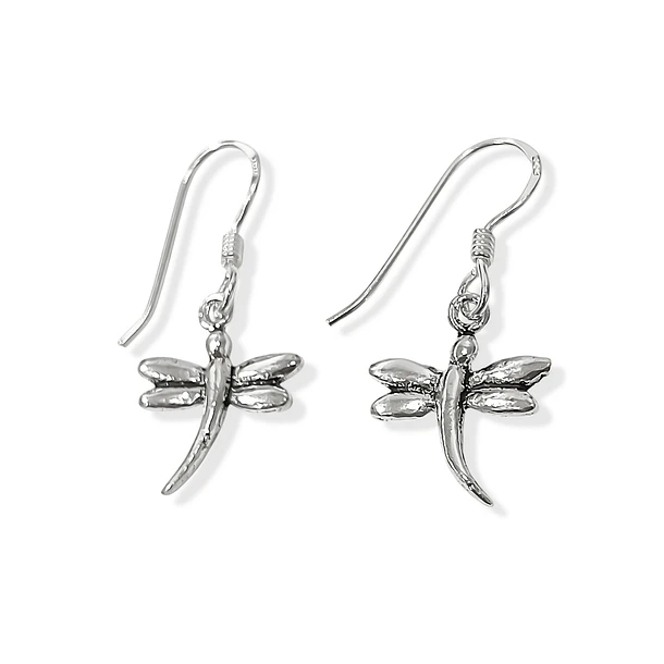 Aros Libélula Colgante Plata Fina 925 3