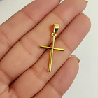 Colgante Cruz Tubo Enchapado Oro 18K 2