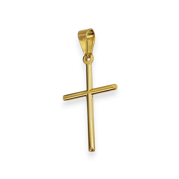 Colgante Cruz Tubo Enchapado Oro 18K 3