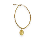 Pulsera Virgen De Los Rayos Mostacillas Enchapado Oro 18K  3
