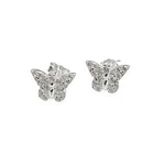 Aros Mariposa Circones Blancos Plata Fina 925 7