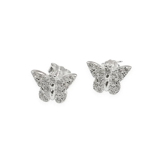 Aros Mariposa Circones Blancos Plata Fina 925 7