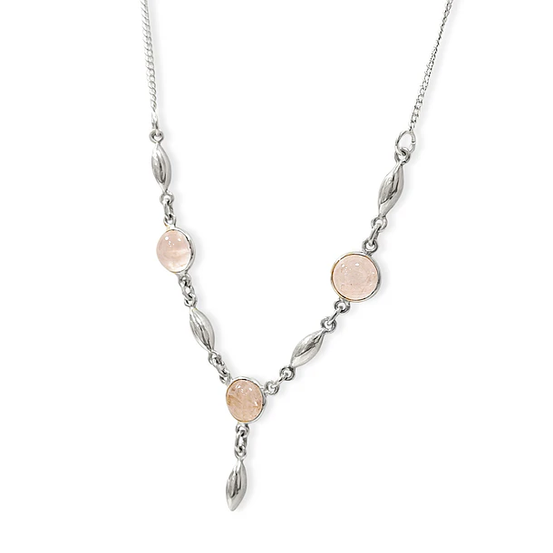 Collar Ranya Cuarzo Rosa Pepa Plata Fina 925 3