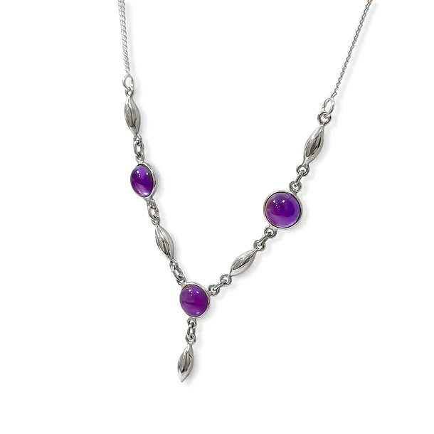Collar Ranya Amatista Pepa Plata Fina 925 3