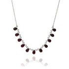 Collar Semi Anala 11 Gotas Granate Plata Fina 925 1
