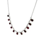Collar Semi Anala 11 Gotas Granate Plata Fina 925 3