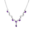 Collar Asmee Amatista Curvas Plata Fina 925 3