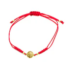 Pulsera San Benito Nudo Serpiente Enchapado Oro 18K Cordón Rojo Ajustable  1