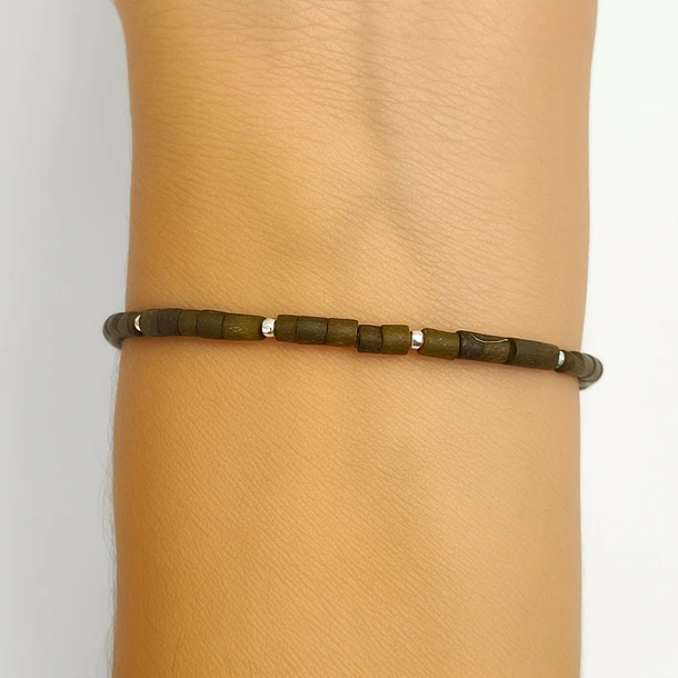 Pulsera Jade Tubo Plata Fina 925 1