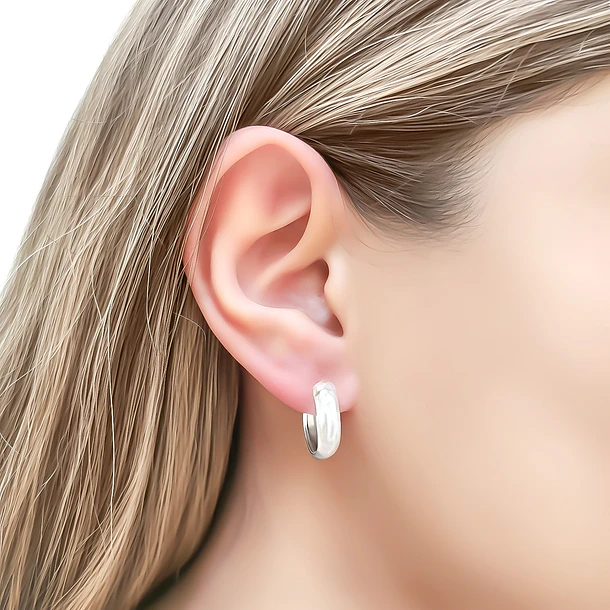 Aros Argolla Bisagra Plata Fina 925