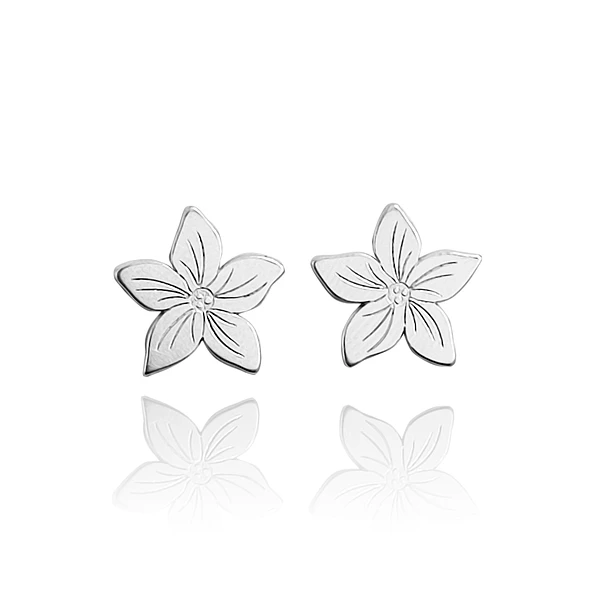 Aros Flor Jazmin Plata Fina 925 1