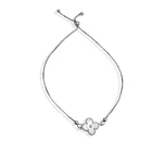 Pulsera Trébol Bolitas Plata Fina 925 Adaptable 3