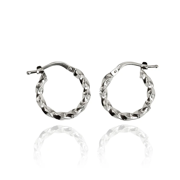 Aros Argolla Tubo Torcida 17mm Plata Fina 925 3