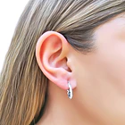 Aros Argolla Tubo Torcida 17mm Plata Fina 925 2