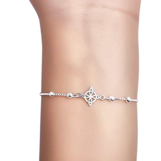 Pulsera Nudo De Bruja Mini Plata Fina 925 Adaptable