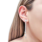 Aros Estrellas Satinadas Colgante Tope Redondo Plata Fina 925  2