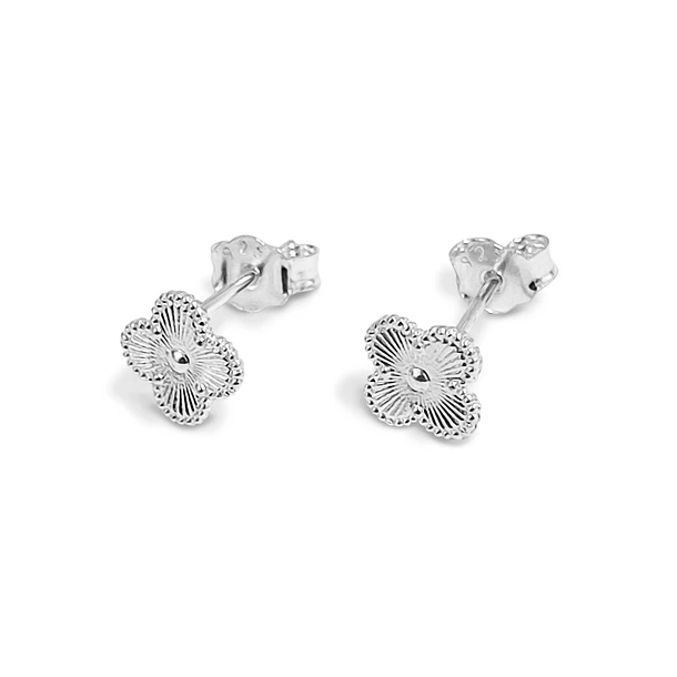 Aros Trébol Mini Plata Fina 925 3