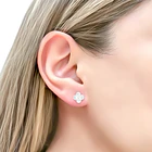 Aros Trébol Mini Plata Fina 925 2