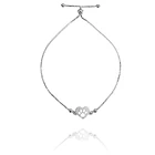 Pulsera Huella Corazón Bolitas Plata Fina 925 Adaptable 1