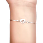 Pulsera Huella Corazón Bolitas Plata Fina 925 Adaptable 2