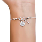 Pulsera San Benito Cruz Bolitas Plata Fina 925 2