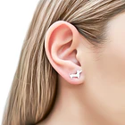 Aros Perro Salchicha Mini Plano Plata Fina 925 2