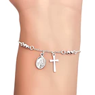 Pulsera Virgen De Los Rayos Cruz Bolitas Plata Fina 925 2