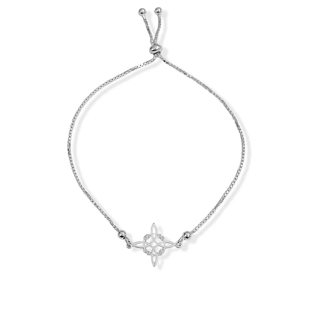 Pulsera Nudo De Bruja Bolitas Plata Fina 925 Ajustable 3