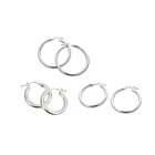 Aros Argolla Tubo Redondo Plata Fina 925 1