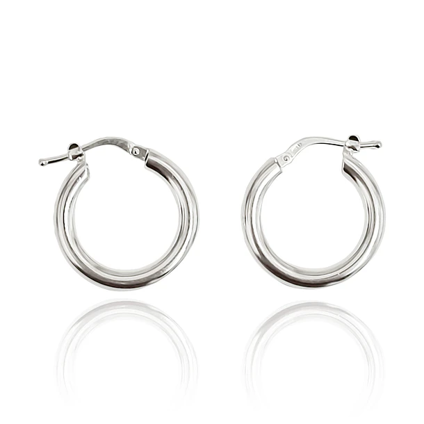 Aros Argolla Tubo Redondo Plata Fina 925 4