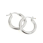 Aros Argolla Tubo Redondo Plata Fina 925 2