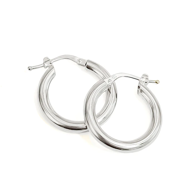 Aros Argolla Tubo Redondo Plata Fina 925