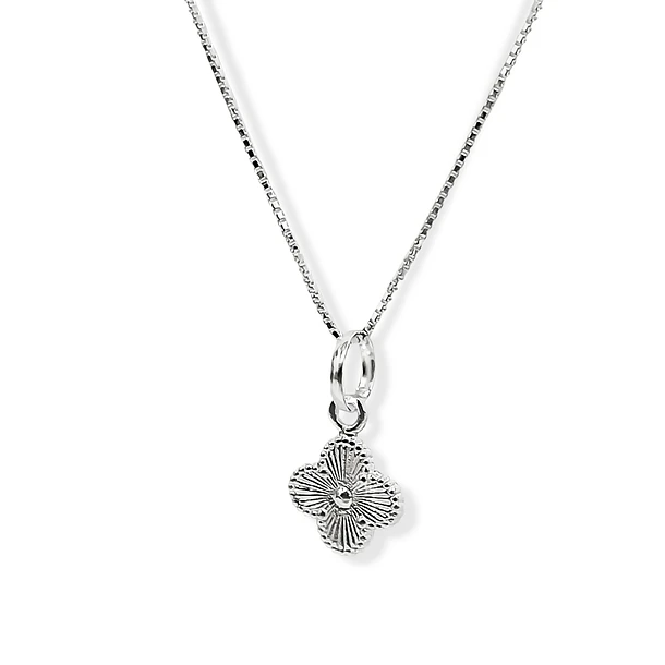 Collar Trébol Mini Veneciana Plata Fina 925 3