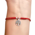 Pulsera Árbol De La Vida Colgante Plata Fina 925 Cordón Rojo 2