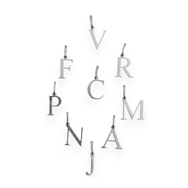 Colgante Letra Inicial Plata Fina 925
