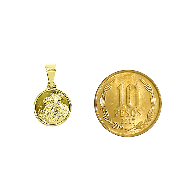 Colgante San Jorge 12mm Enchapado Oro 18K 4
