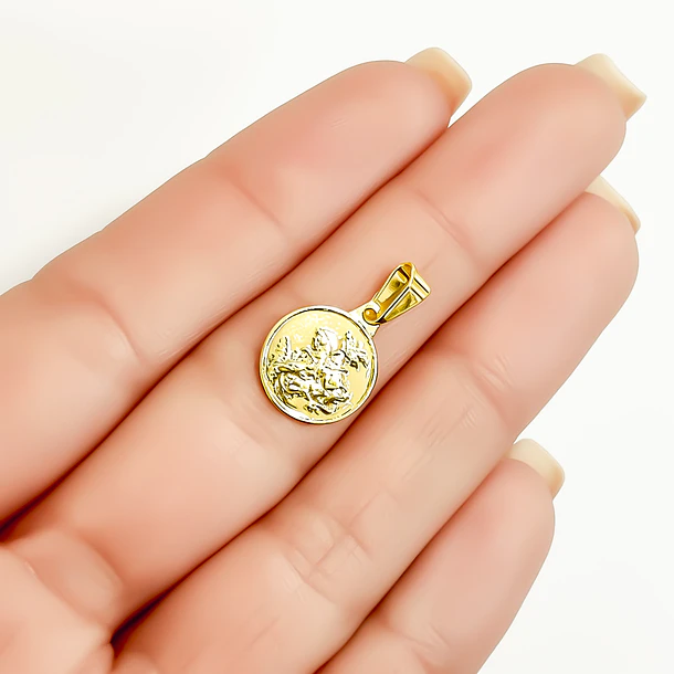 Colgante San Jorge 12mm Enchapado Oro 18K