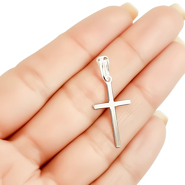 Colgante Cruz Lisa Fina Plata Fina 925 3
