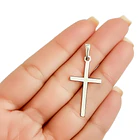 Colgante Cruz Lisa Fina Plata Fina 925 6
