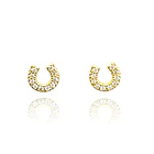Aros Herradura Micro Circón Enchapado Oro 18K 1
