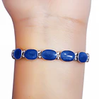 Pulsera Lapislázuli Bisagra Ovalada Plata Fina 950 2