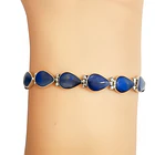 Pulsera Lapislázuli Bisagra Gota Plata Fina 950 2