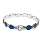 Pulsera Lapislázuli Bisagra Gota Plata Fina 950 3