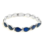 Pulsera Lapislázuli Bisagra Gota Plata Fina 950 1