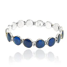 Pulsera Lapislázuli Bisagra Redondo Plata Fina 950 1