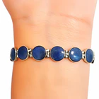Pulsera Lapislázuli Bisagra Redondo Plata Fina 950 2